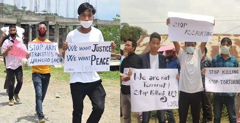 Arunachal- Protest March in longding demanding arrest of army jawan involved in firing incident