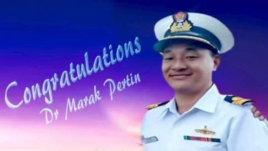 Surgeon Captain Marak Pertin of Arunachal assumed command of Indian Naval Hospital Ship Kasturi