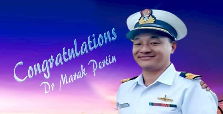 Surgeon Captain Marak Pertin of Arunachal assumed command of Indian Naval Hospital Ship Kasturi