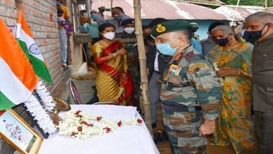 Governor of West Bengal and Eastern Army Commander meet the family of Rajesh Orang at Belgoria