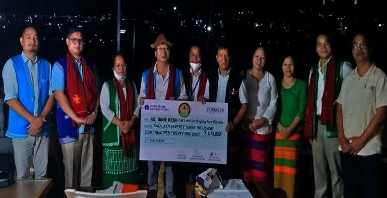 Arunachal: ABK extends gratitude to GWS for aiding a sum of Rs. 2,73,882 toward Kaying fire victims