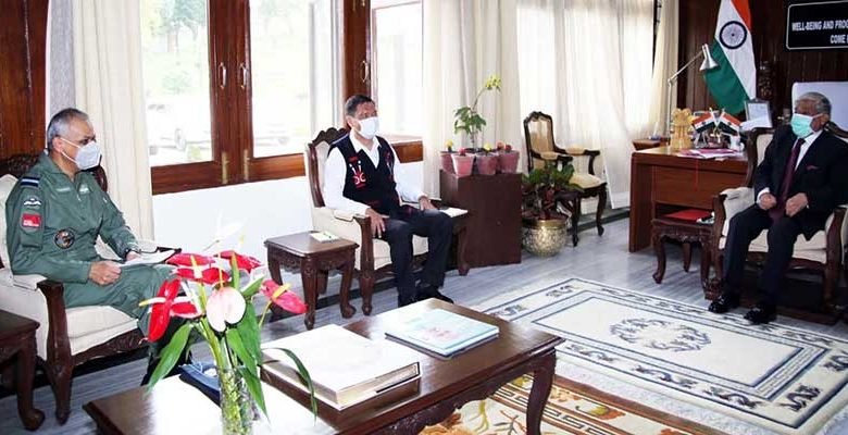 Arunachal Governor reviews Air Security with Chief Minister & AOC-in-C, EAC