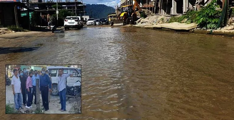 Arunachal: NHIDCL officials visits Bage Tinal where road looks like Pond