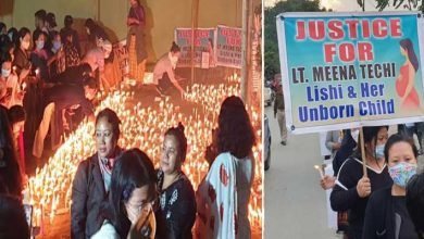 Arunachal: Candlelight march demanding  justice for Late Techi Meena Lishi and her unborn Baby
