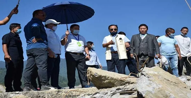 Itanagar: Nabam Rebia visits abandoned Railway bridge near Borum