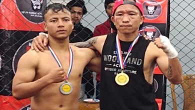 Arunachal: Monda Sangno won against Meghalaya’s Phnnehbur Myllienngap in Inter Club Mixed Martial Arts Championship 2020