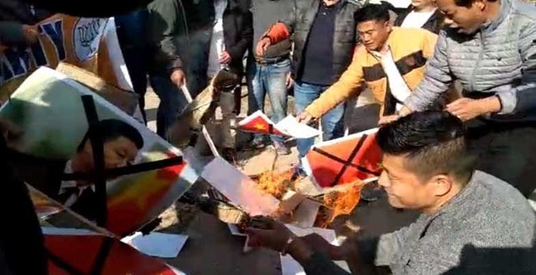 Itanagar: BJP Protest against China, Burn Xi Jinping's effegy