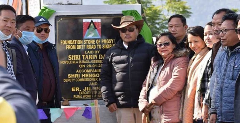 Arunachal: Tarin Dakpe lays foundation stone of PMGSY Road from BRTF road to Sekiputo