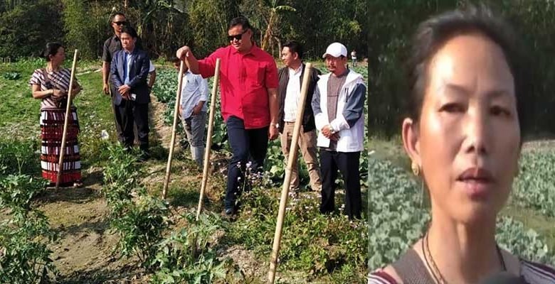 Itanagar: IMC Mayor visits Tai Ania's vegitables farm