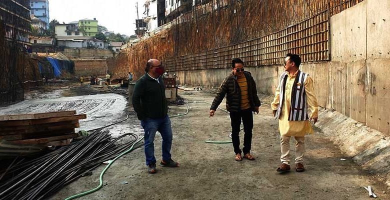 Itanagar: BJP team visits under construction underpass at Bank Tinali