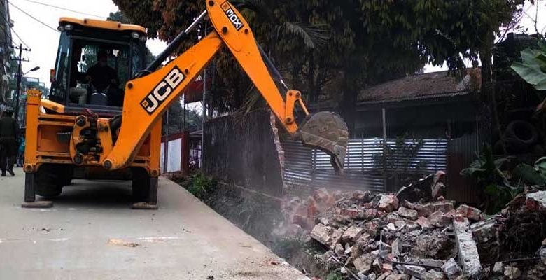Itanagar: Eviction drive near Capital SP office