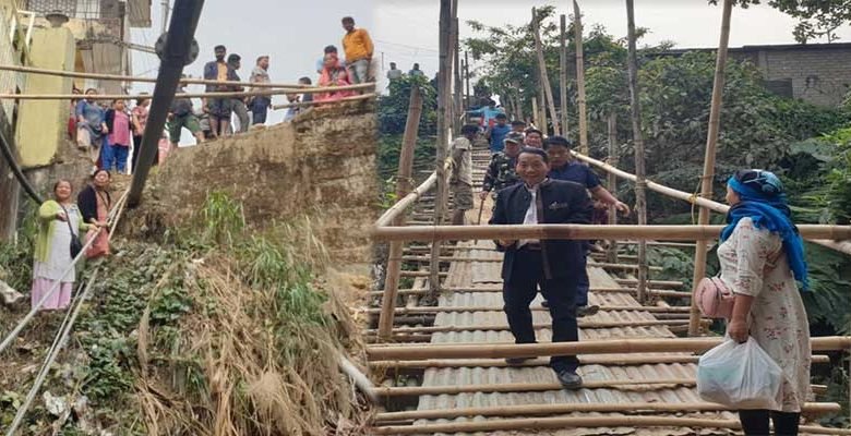 Itanagar: Locals demand temporary bamboo bridge near underpass