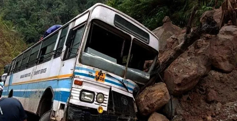 Arunachal: Itanagar-Tribin APST Bus meets an accident in Lower Siang