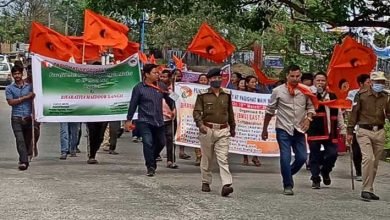 Bharatiya Mazdoor Sangh (BMS )  East Siang Unitheld a peaceful rally today in demand of justice for labourers in the district and later submitted a representation to Dy. Commissioner, Pasighat