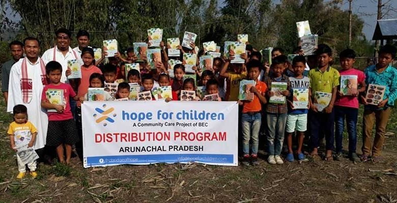 Arunachal:  "Hope For Children" distribute notebooks to Poor Children