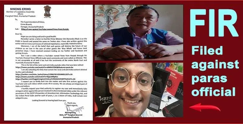 Arunachal: FIR filed against YouTuber Paras Singh 