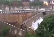 Itanagar- Part of NH-415 collapses after heavy rain