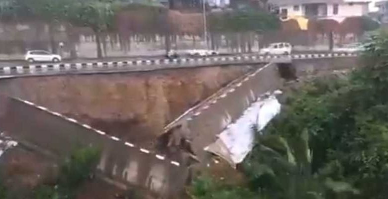 Itanagar- Part of NH-415 collapses after heavy rain