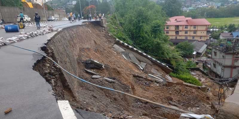 Itanagar- Part of NH-415 collapses after heavy rain