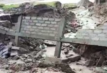 Itanagar: After NH-415, now portion of Boundary wall of Hollongi airport collapsed after heavy rain