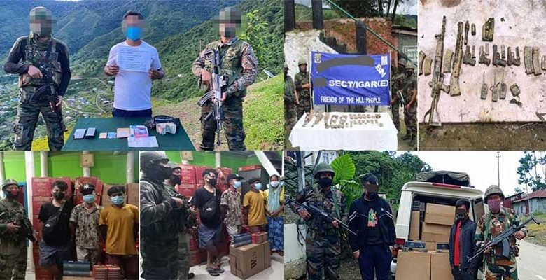 Assam Rifles apprehended KLO Cadre from Arunachal, Smugglers from Mizoram, recovred arms from Manipur