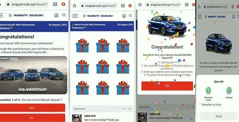 BEWARE of Maruti Suzuki 40th Anniversary Celebration Scam