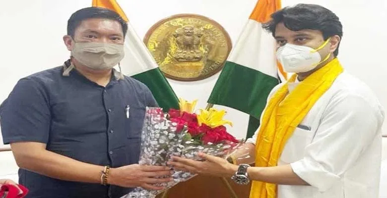 Arunachal CM calls on Union Civil Aviation Minister Joytiraditya M. Scindia