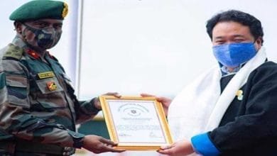 Arunachal:  Army honours Chombay for boosting civil-military ties