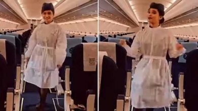 Indigo Air hostess dances to Manike Mage Hithe song on empty flight- Viral video has 13 million views