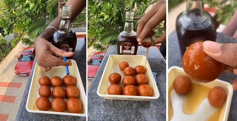 VIRAL VIDEO- Gulab Jamun injected with Old Monk is making internet crazy