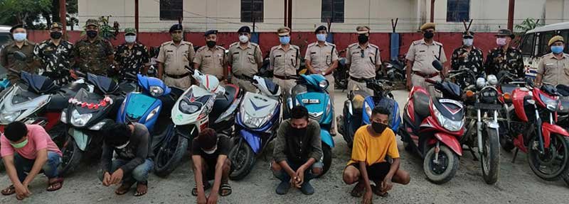 Itanagar: Capital police busts one more Bike lifter gang, 18 Bike recovered, 5 arrested