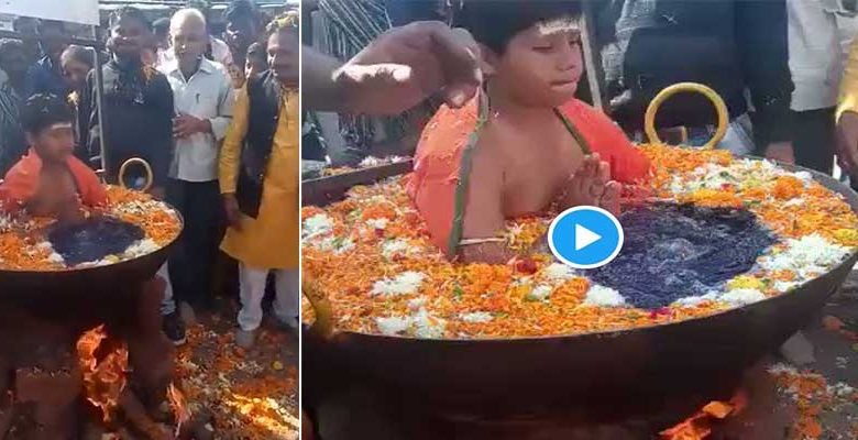 Shocking Video went viral as child sits in boiling water