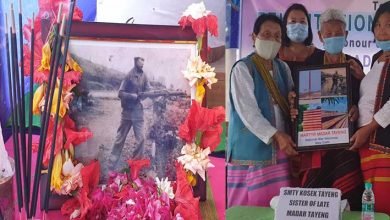 Martyr of Indo-China War of 1962 late Madar Tayeng inscribed in Tyag Chakra, National War Memorial at New Delhi
