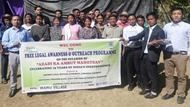 Arunachal: Free Legal Awareness cum Outreach Campaign at Wanu village, Banfera village & Kanubari town