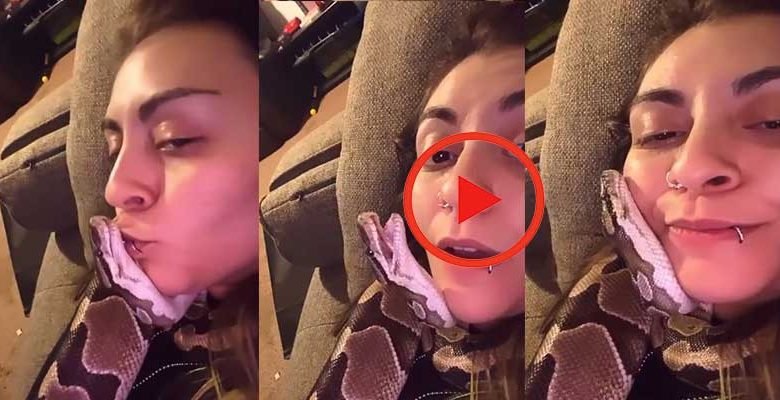 VIRAL VIDEO: Girl Kisses Her Pet Snake, netizens can't calm