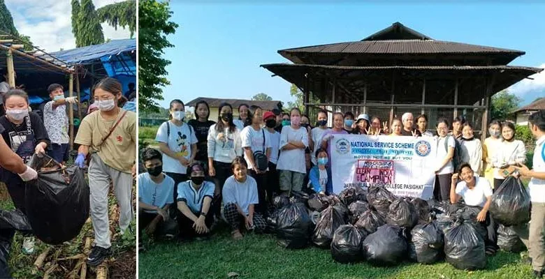 Arunachal: NSS cleans Pasighat township under Clean India Campaign