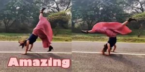 Viral Video: Fitness model Does a Cartwheel While Wearing a Skirt & High Heels