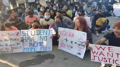 Itanagar: Students protest in Rajiv Gandhi University against hike in examination fee