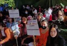 Itanagar: AAVETA begins 3 days dharna at Tennis Court