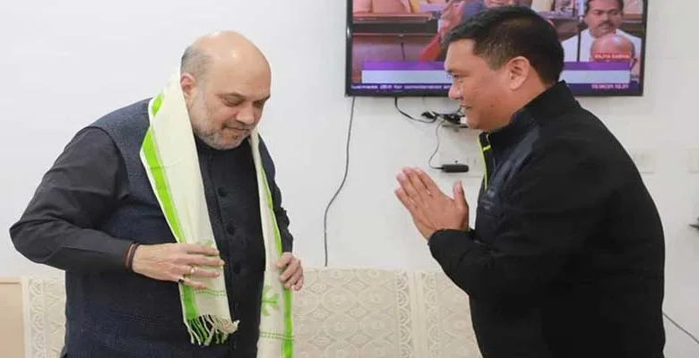 Arunachal CM Pema Khandu meets Amit Shah in New Delhi