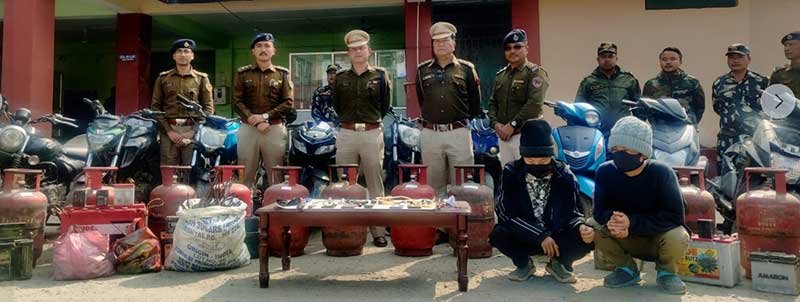 Itanagar: 4 arrested, Bikes, Scooties, LPG cylinders recovered by Capital Police