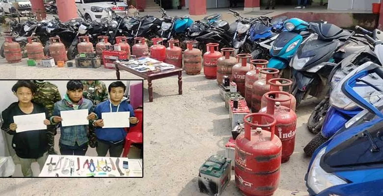 Itanagar: 4 arrested, Bikes, Scooties, LPG cylinders recovered by Capital Police