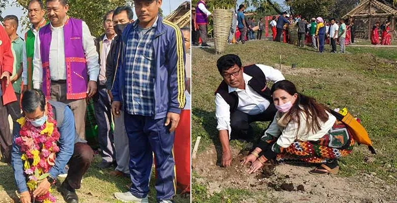 Arunachal: Cleanliness, plantation prog held in Namsing PASIGHAT ( By Maksam Tayeng )- A cleanliness drive cum plantation of tree saplings programme was organized in Namsing village under Mebo sub-division of East Siang district on Friday which was led by Swachh Namsing Abhiyan team supported by Self Help Groups of the village, GBs and PRI leaders. The programme was also attended by Tayi Taggu, Dy. Commissioner, East Siang District, Leena Perme, District Tourism Officer, Radhe Tatung, Circle Officer, Namsing and Gumin Tayeng, ZPM Monggu Banggo-II. Several tree saplings were planted during the programme in the presence of Tayi Taggu, DC and others saplings were being provided by the Pasighat Forest Division. A cleanliness drive was also conducted earlier by the villagers while installing local bamboo made dustbins and saplings planted were also covered with tree guards made of bamboo to protect the tree saplings from being damaged and eaten by domestic animals. Later, addressing a public meeting, the DC stressed on the need to “keep the village areas clean and hygienic, which will keep diseases away.” He also advised the villagers to give post plantation care of tree saplings planted. While stretching on the importance of maintaining greenery and taking care of forest and wildlife, Taggu also advised the villagers not to destroy the forest around the village and discourage killing of wild animals from nearby D. Ering Wildlife Sanctuary while taking reference of known Chinese famine due to killing of birds ‘Sparrow’ which led to the worst ecological disaster. He warned the villagers not to hunt and kill in and around the sanctuary and anyone found hunting the sanctuary animals, their gun license will be cancelled permanently. Considering the threat of erosion by the Siang river, he said that tree plantation is one of the best protections against river erosion. The GBs and panchayat members also submitted memorandums to the DC, who assured to look into them. Namsing being a rice bowl and an organic vegetables area, the DC assured to take up projects to safeguard the village from river erosion. The programme was organized by the villagers of Namsing, under the supervision of retired IAF group captain Mohonto Panging Pao.