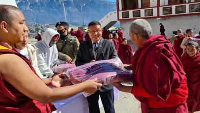 Arunachal: DC distributed jackets to monks of Tawang monastery