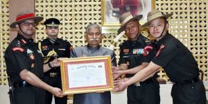 Arunachal Governor presents Citation to 2 Arunachal Scouts