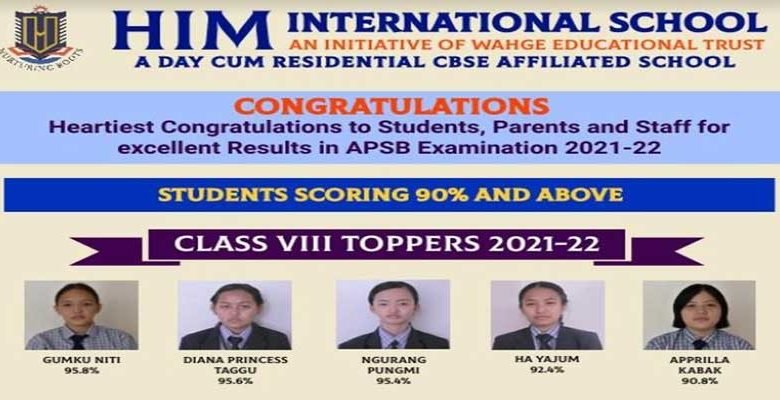 Arunachal: Him International School Congratulates students for Excellent Results in APSBE Exams