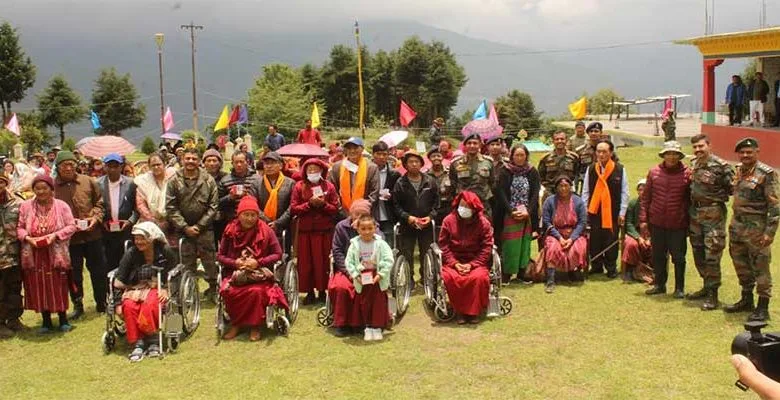 Arunachal: Army distributes wheel chairs, hearing aids in Lhou Village in Tawang