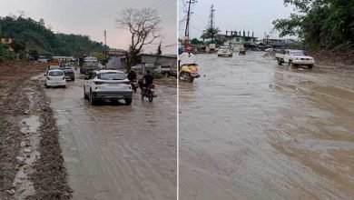 Potholes filled with water, mud in Naharlagun-Nirjuli NH-415 make for road commuters' nightmare