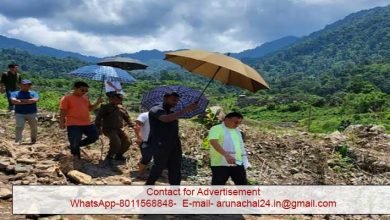 Arunachal: Geku-Mariyang MLA visits rain damage WRC fields of Komkar village
