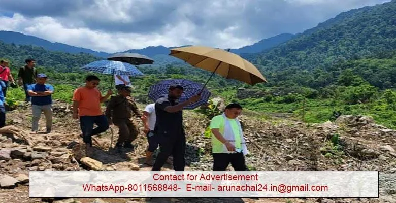 Arunachal: Geku-Mariyang MLA visits rain damage WRC fields of Komkar village